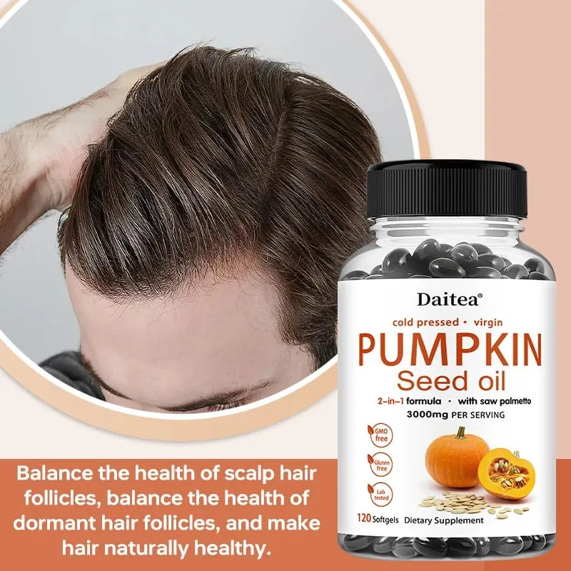 Ang Pumpkin Seed Oil + Saw Palmetto Extract ay Sinusuportahan ang Prostate at Urinary System Health Pangangalaga sa Buhok Anti-Paglalagas ng Buhok Kalusugan ng Lalaki — image 5