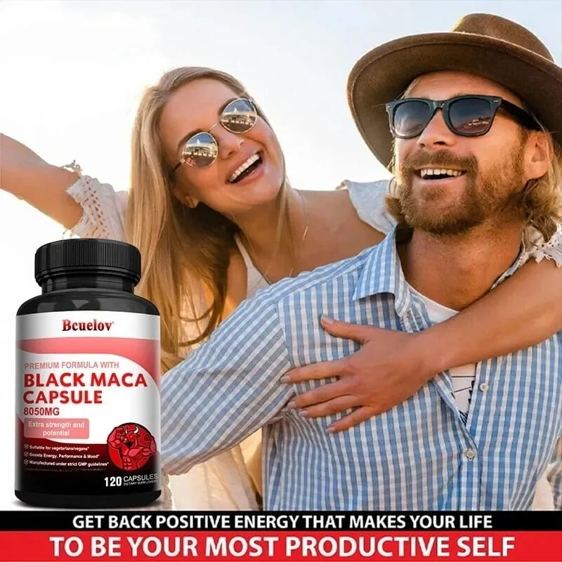 Powerful Black Maca Supplement for Men and Women Improve Energy Endurance Muscle Mass Health Maca Root Vegan Capsule — image 2