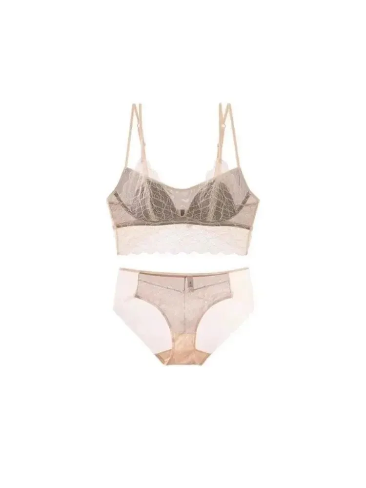 Sexy Lace Bralette No Underwire | French Triangle Cup Bra | Summer Thin Breathable for Women | Slimming Strappy Back Lingerie — image 6