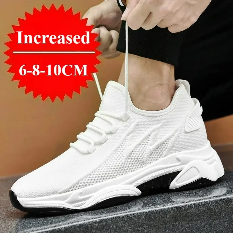 Männer Schuhe 10cm Höhe Erhöhen Turnschuhe Outdoor Atmungsaktive Casual Schuhe Lace-up Männer Lauf Schuh Mesh Weiche Sohle aufzug Schuhe