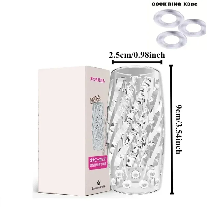 Male Masturbator Transparent Jelly Artificial Vaginal Real Pussy for Men Penis Exerciser Cock Enlarger Suck Sex Toys Erotic 18+ — image 7