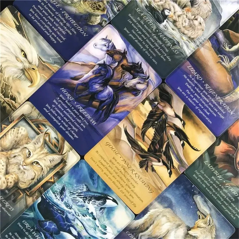 Spirit Of The Animals Oracle Cards A 52 tarot cards deck Divination Edition Deck Borad family women party playing table games — image 2