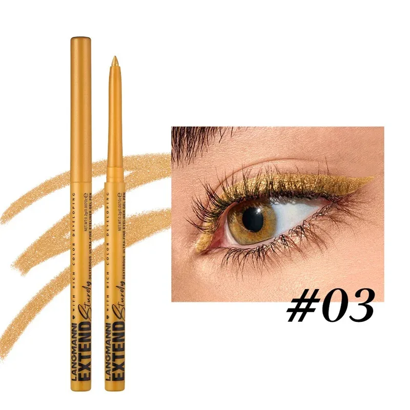 Waterproof Eyeliner Gel Pencil Gold Brown Lying Silkworm Pen Soft Easy Wear High Pigment Matte Eyeliner Lasting Shiny Eye Makeup — image 4
