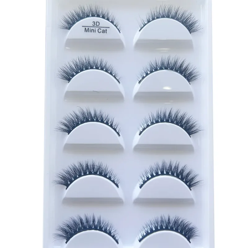 5 Pairs 3D Mink False Eyelashes Soft Lashes Cat Eye Eyelash Makeup Faux Cils Cilios Maquiagem H13 MINI CAT E01