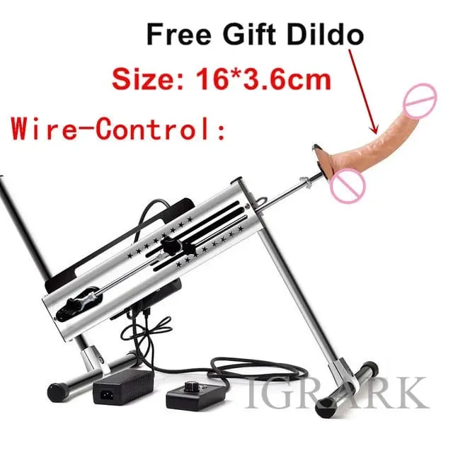 120W Wireless Remote Control Vibrator Adjustable Love Sex Machine Double Head Masturbator Sex Toys for Women Men With Free Dildo