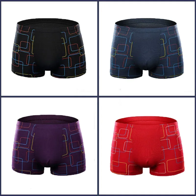 4PCS Mens Boxer Shorts Modal Underwear Sexy Striped Underpants Breathable Boxers Bamboo Fiber Panties Male Plus Size XXL-7XL — image 27