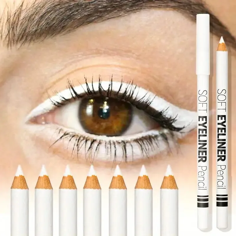 Eyeliner Øjenskyggepen i mat hvid træ Vandtæt og smudsafvisende Let at bruge for begyndere Velegnet til alle hudtyper — image 5