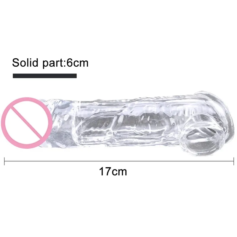 Realistisk Penis Extension Cock Sleeve Genanvendelig Silikone Penis Forstørrelse Forsinkelse Kondomer Til Mænd Dildo Enhancer Sexlegetøj Erotisk butik — image 12
