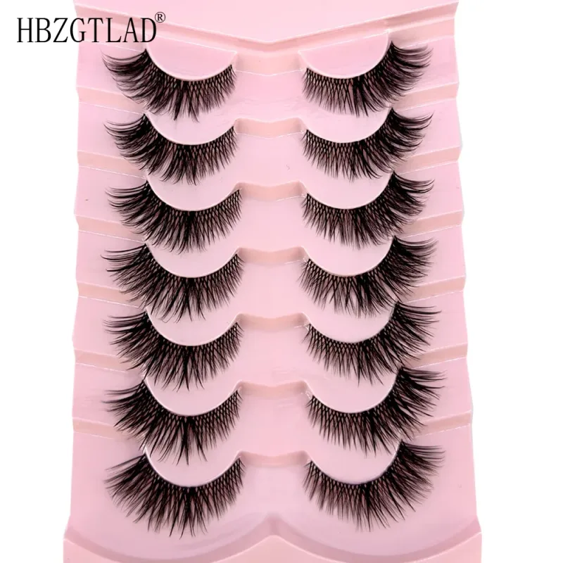 7/8PairsCat Eye Eyelashes manga Lashes 3D Clear Band Lashes naturalHalf Lashes End Eye Elongated Mink Eyelashes Fluffy Eyelashes