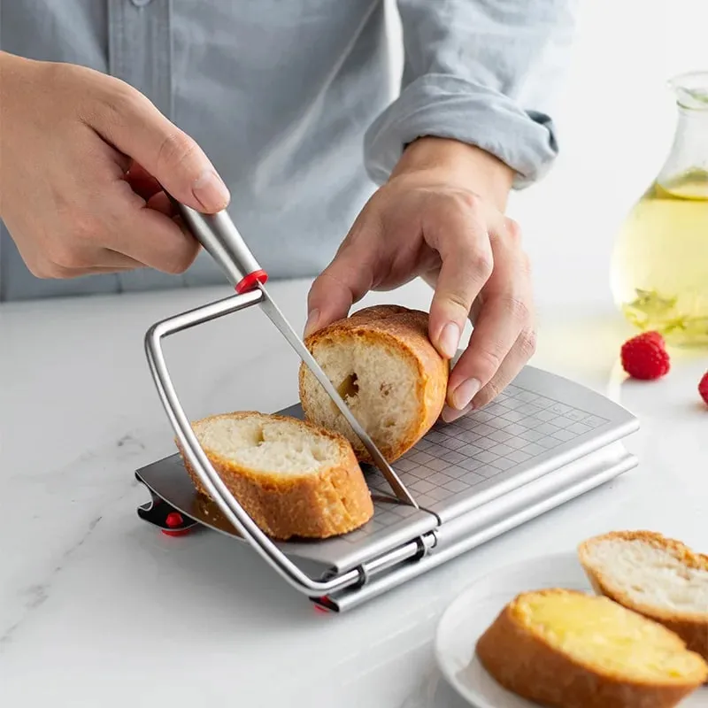 muntifunction stainless steel butter cheese ham dividing cutting machine slicers knife with scale kitchen tools bar accessories — image 3