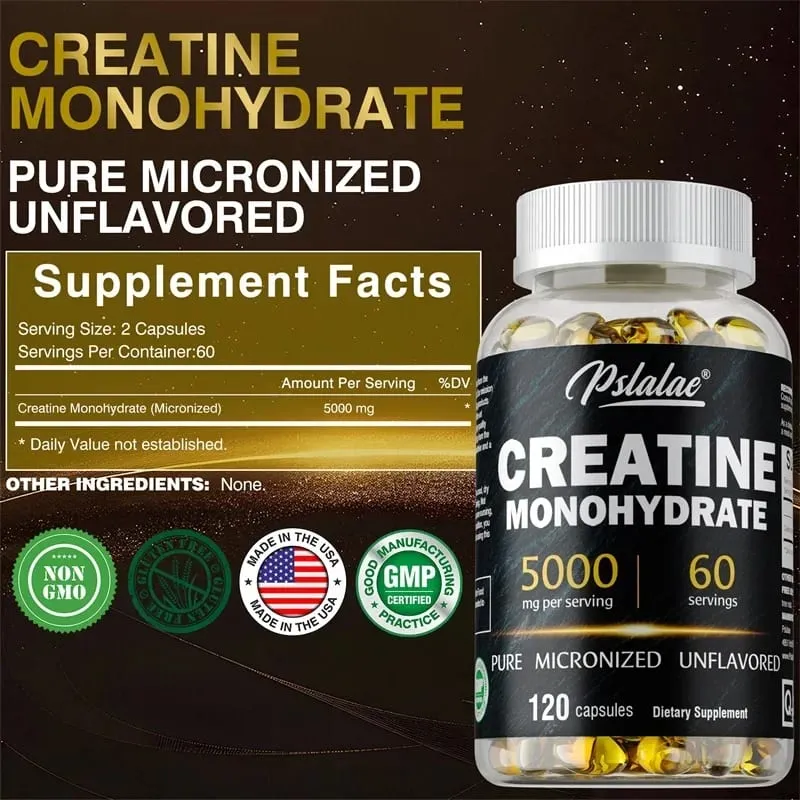 Creatine Monohydrate Capsule - Enhance Muscle Strength Relieve Fatigue Promote Energy Production and Improve Performance — image 2