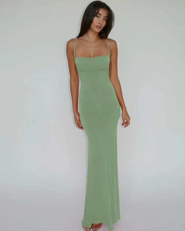 Hugcitar Summer Solid Sleeveless Backless Elegant Sexy Bodycon Y2K Maxi Prom Dress Women Clothes Birthday Party Casual Y2K — image 13