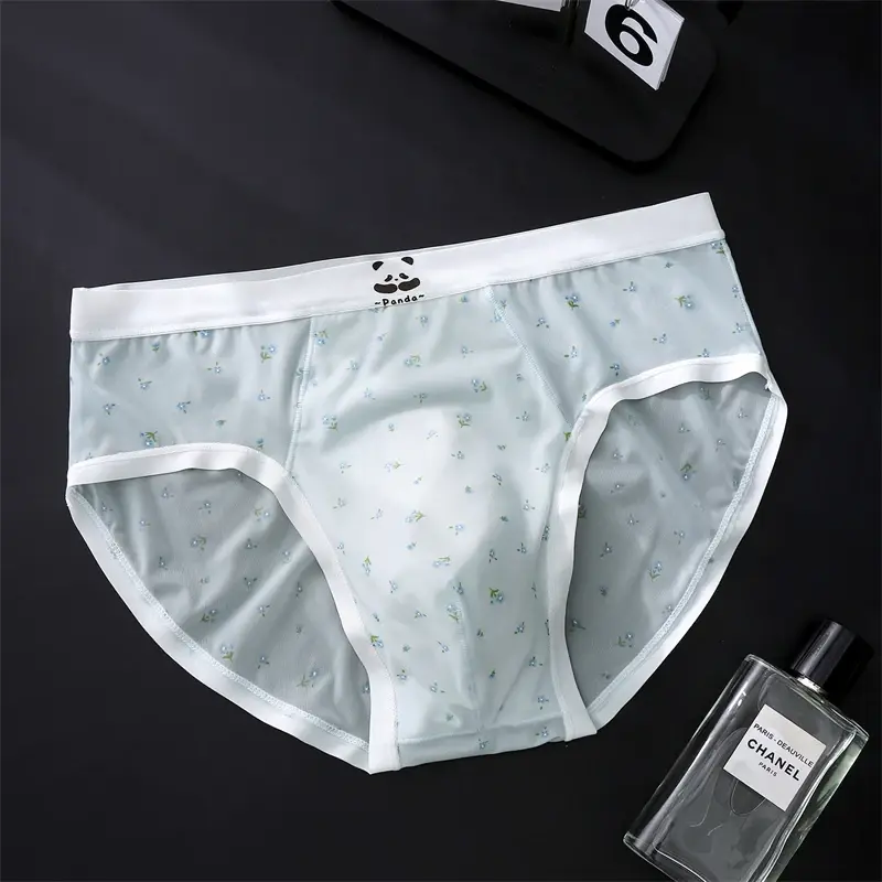 New Bare feel men's underwear printed sissy cuecas masculino ice silk sexys tøy men cueca thin seamless calzoncillos hombre