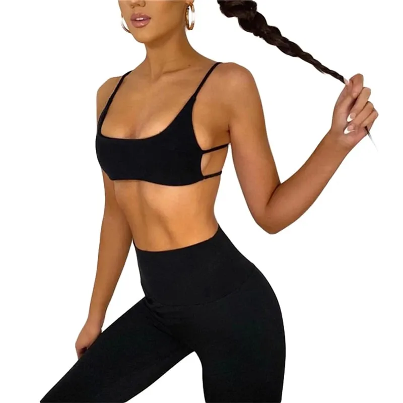 Lamuusaa y2k Tops Women Sexy Clothing Solid Color Spaghetti Strap Sleeveless Backless Ribbed Vest Basic Tees Summer Streetwear — image 5