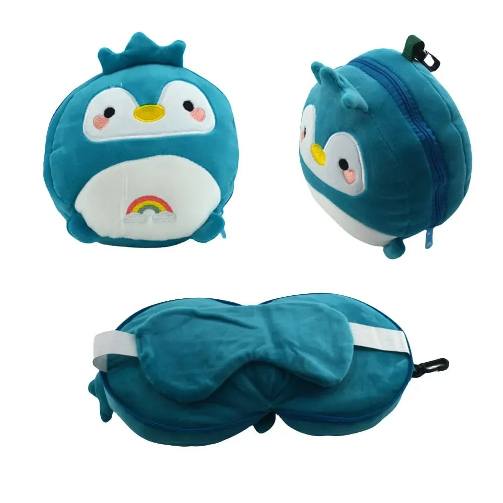 2-in-1 Cute Travel Pillow Eye Combo for Airplane train Car or Outdoors Kids Neck Pillow Toddler Neck Pillow For Travelin — image 4