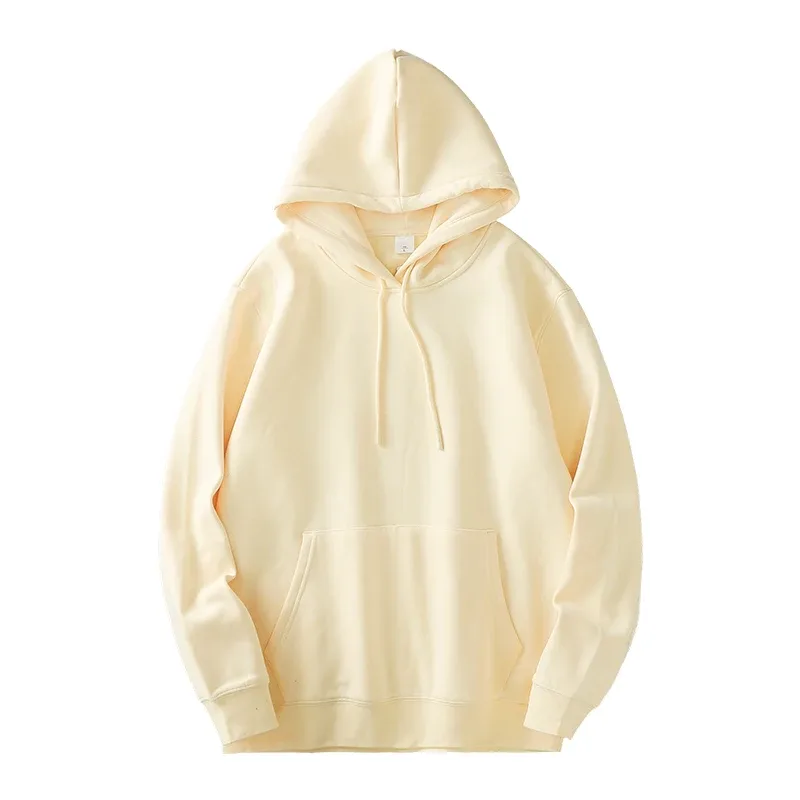 Casual Hooded Shirt for Men Winter Ticken Solid Color Loose Basics Fleece Hoodies Long-Sleeve Sweatshirt Men's Clothing — image 17