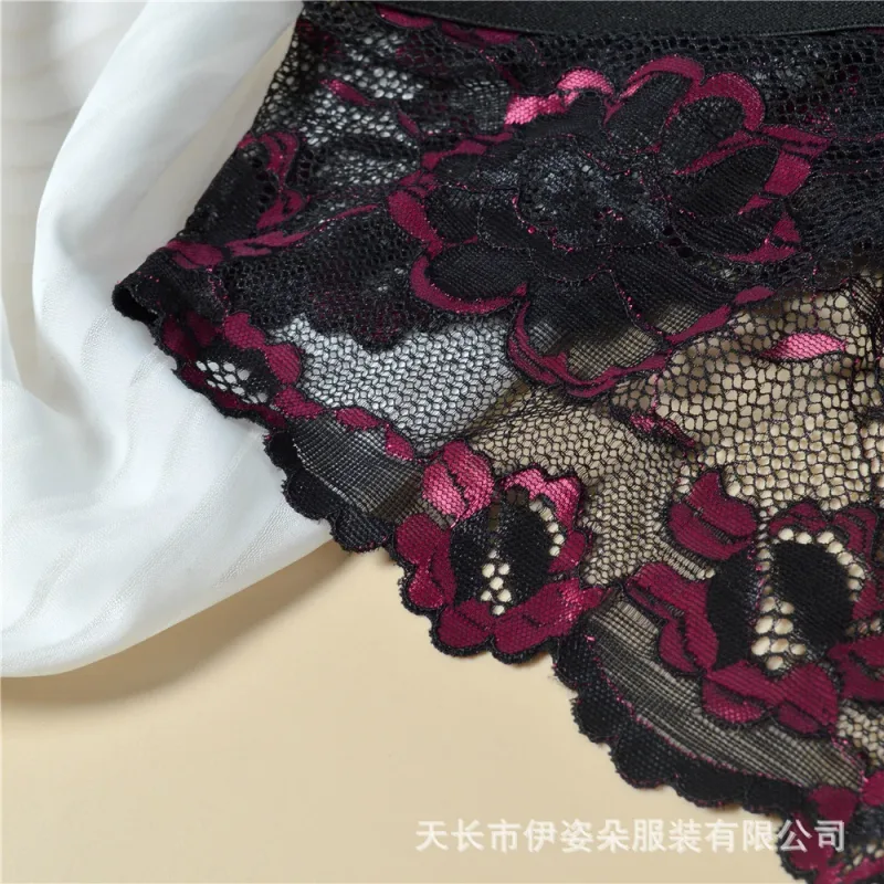 Renda sexy roupa interior suave dos homens bolsa calcinha perspectiva fina floral homem briefs tentação malha baixa ascensão respirável cuecas — image 16