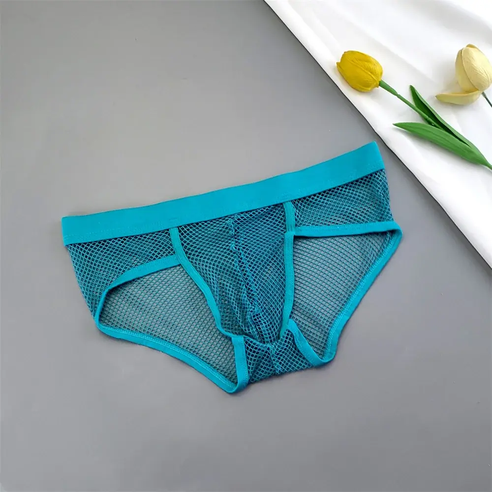 Seluar Dalam U kantung Lelaki Hollow Out Mesh Pinggang Rendah Seluar Bikini Lutsinar Seluar Dalam Bersaiz Besar — image 5