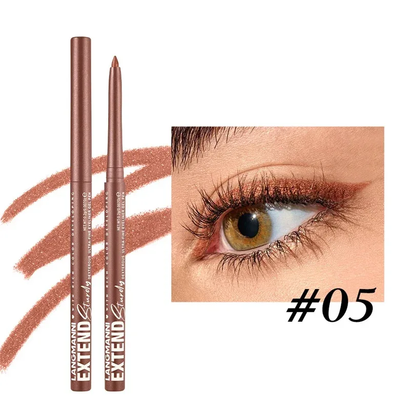 Waterproof Eyeliner Gel Pencil Gold Brown Lying Silkworm Pen Soft Easy Wear High Pigment Matte Eyeliner Lasting Shiny Eye Makeup — image 11
