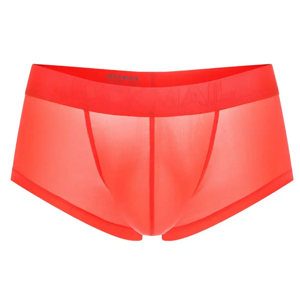 Sexy Ultra-thin Ice Silk Material Men's Underwear Fashion Solid Color Boxer Briefs Summer Cool and Breathable Male Trunks — image 13