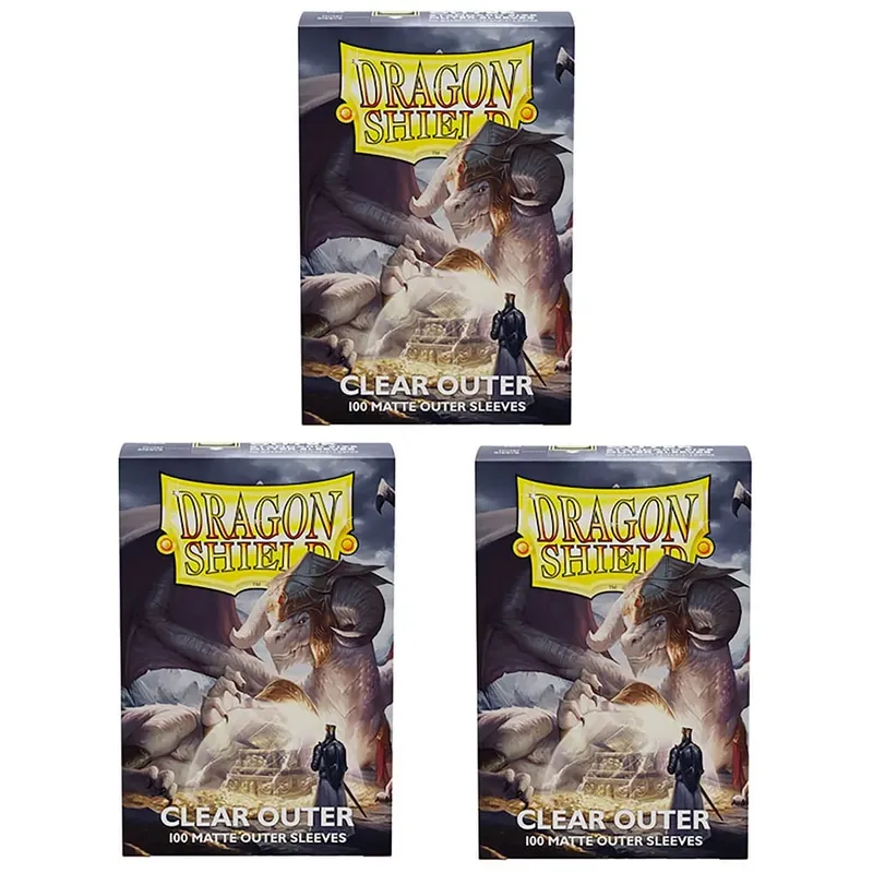 Clear Outer 100 Pcs Matte Dragon Shield: Outer Sleeves Are Smooth & Tough - Compatible with Magic PKM Cards Protector Cover