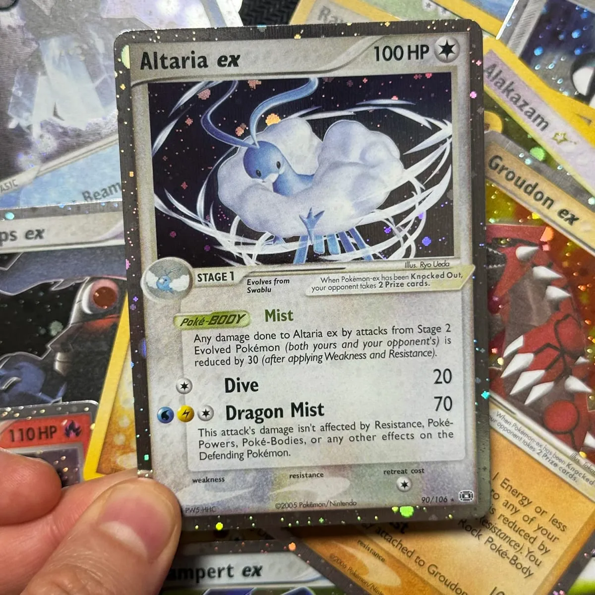 Proxy karty Holografický Emerald Cacturne Rayquaza Skryté legendy Kyogre Crystal Guardians Alakazam Star Flareon Metagross — image 5
