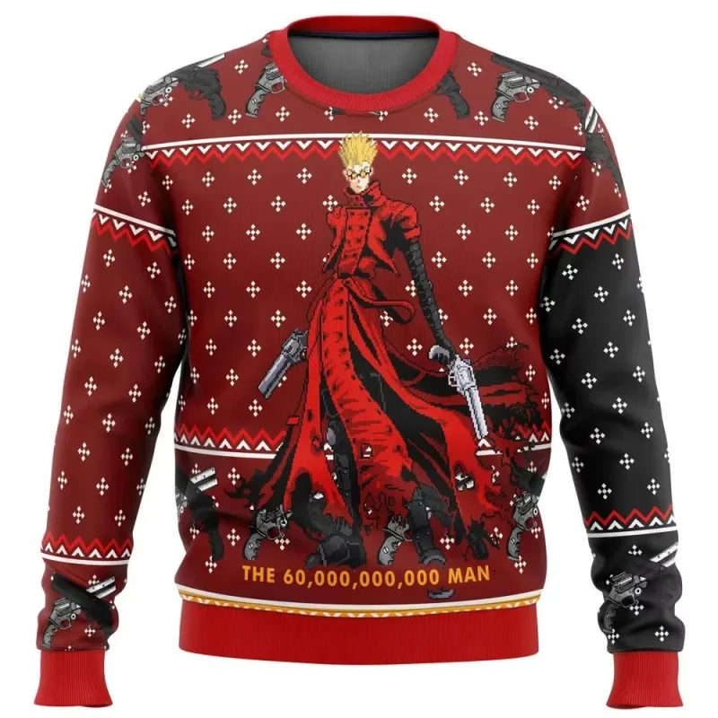 Natal papai noel dos desenhos animados anime graffiti retro inverno feio camisola 3dprint harajuku pulôver giản dị engraçado mang