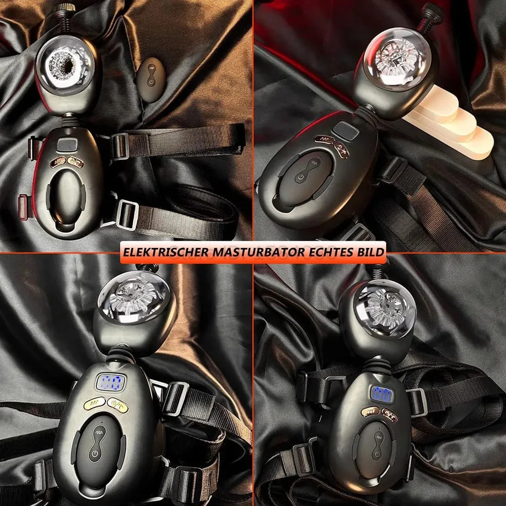 Thrusting Vibrating ชายผู้สำเร็จความใคร่ด้วยตนเองพร้อมเข็มขัดสวมใส่รีโมทคอนโทรลแฮนด์ฟรีอวัยวะเพศชาย Stroker เพศของเล่นสำหรับผู้ชายผู้ใหญ่ — image 6