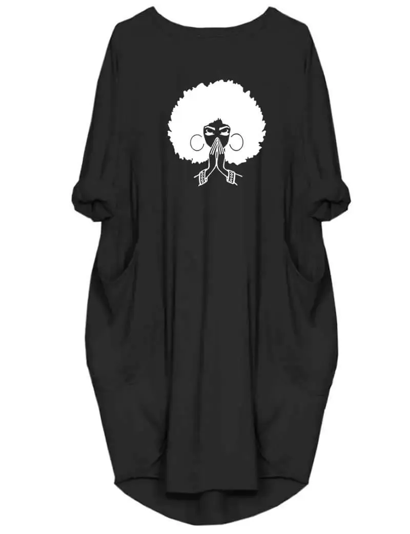 Plus Size Women Short Sleeve O-Neck Loose Casual Dresses — image 6