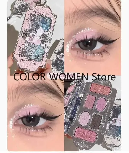 Makeup Set FlowerKnow Swan Ballet Series Collection 6 Color Eyeshadow Palette Embossed Blusher Shine Lipstick Kit Maquiagem