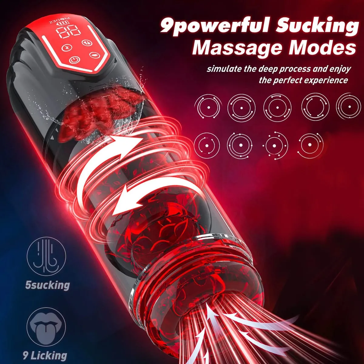 Neue LCD Automatische Saugen Lecken Masturbator Tasse 9 Thrusting Rotierenden Tasche Pussy Pumpen & Vergrößerer Stroker Blowjob Penis Pumpe — image 2