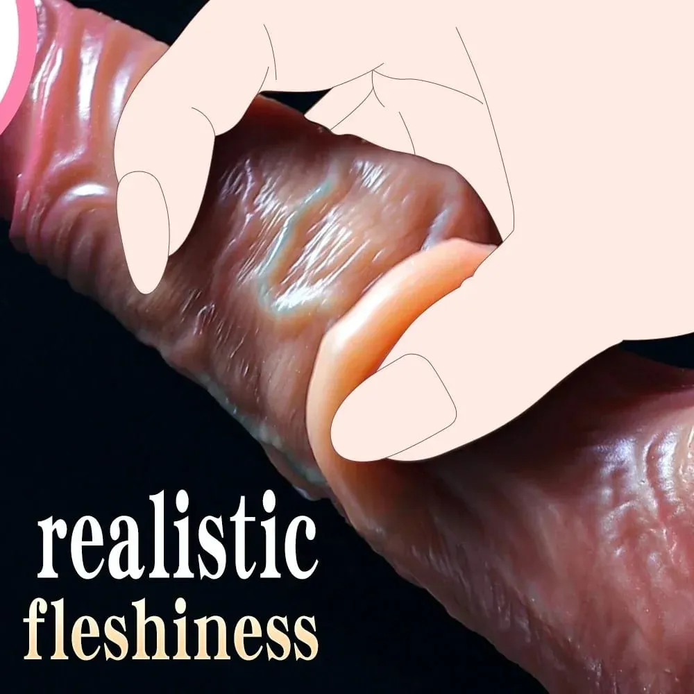 Realistic Dildos Artifical Penis Sliding Foreskin Dildo Anal Vaginal Stimulation Strapon Dildo Man Dick Adult Sex Toys For Woman