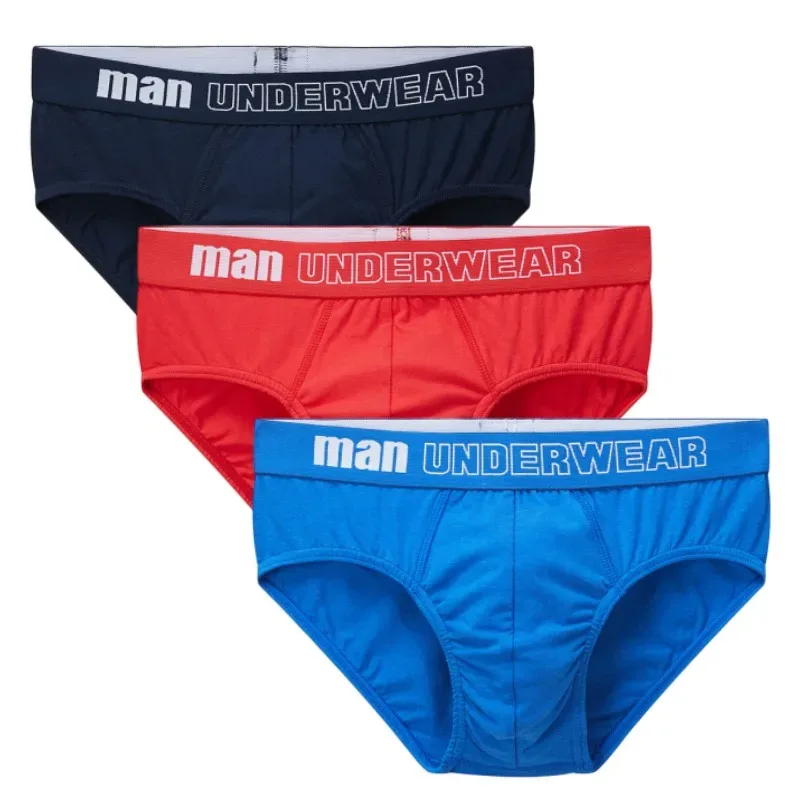3Pcs Men's Panties Cotton Briefs Boxers Shorts Mens Underwear Breathable Comfortable Slip Underpants Classic Sexy Men Underwear