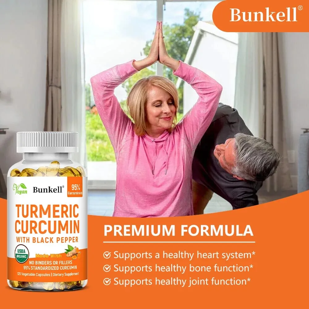 Turmeric Curcumin - with Black Pepper - Helps Improve Joint Comfort and Mobility Antioxidant and Immune Support - 120 Capsules — image 5