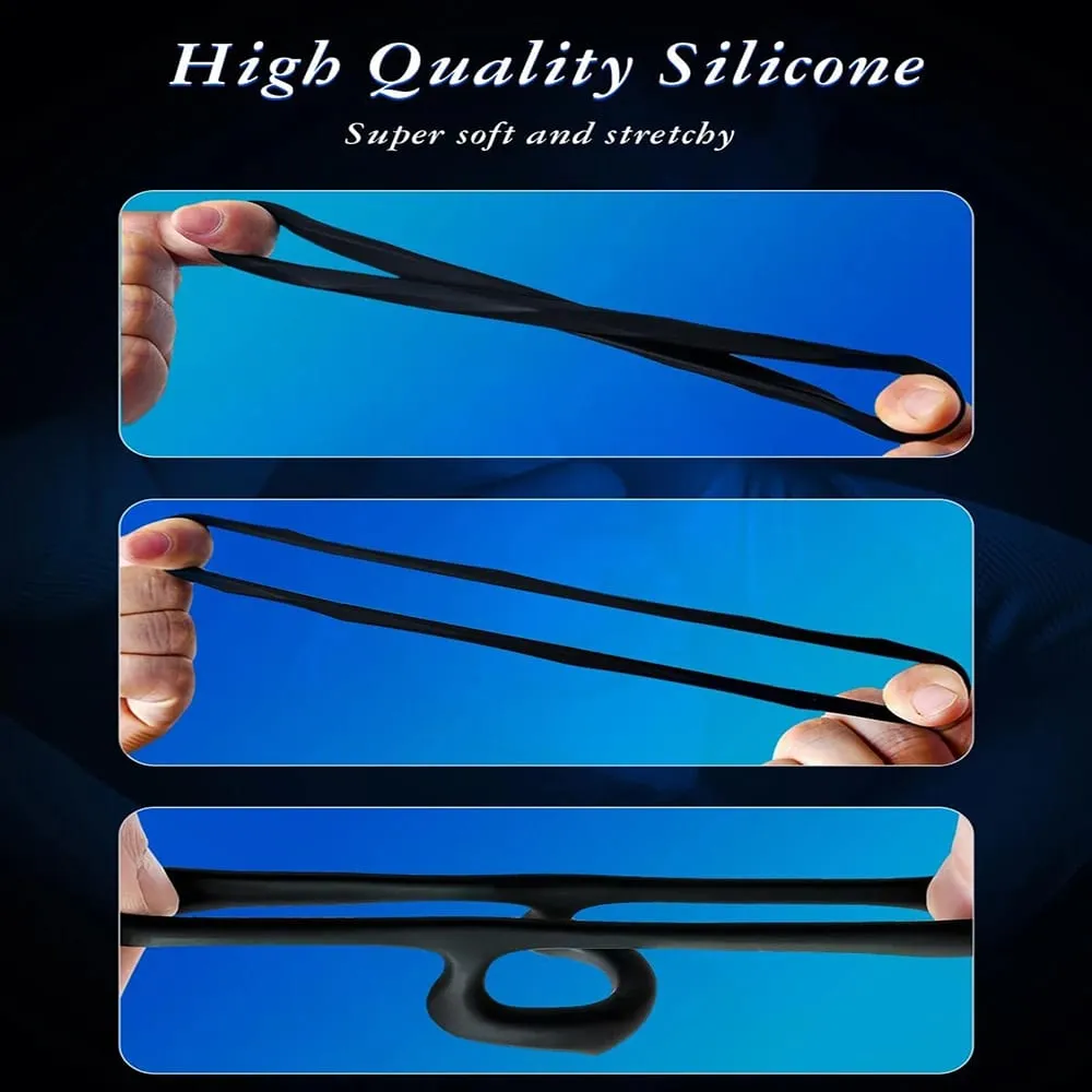 Penis Ring Silicone Cock Rings Delay Ejaculation Scrotal Binding Ball Stretcher Erection Enhancing Lock Cockring Sex Toy for Men — image 4