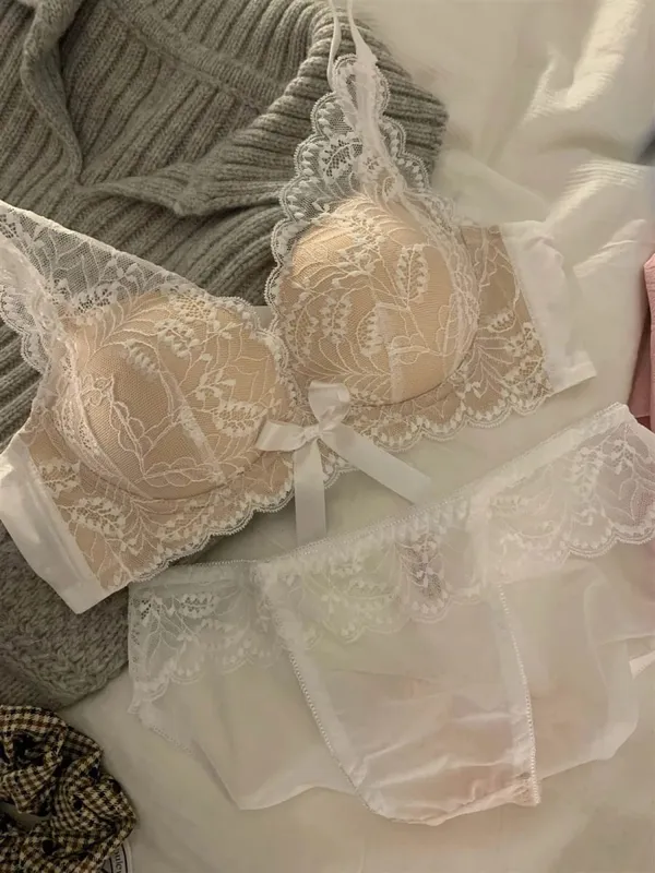 ホット販売ワイヤレスレースブラジャー女性スモールバスト厚いパッド入りプッシュアップリフト抗たるみサイドサポートセクシーなランジェリー 32‑38 AB — image 14