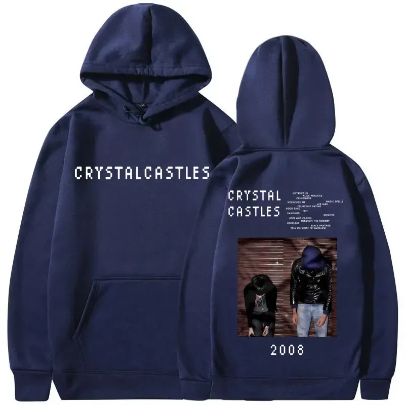 Crystal Castles Hoodie Men Women Hip Hop Rock Oversized Sweatshirt Male Vintage Gothic Streetwear Men's Fleece Cotton Hoodies — image 2