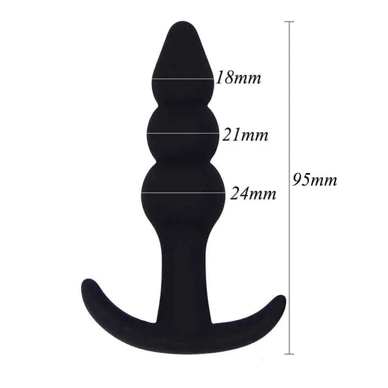 100% Safe Silicone Dildo Anal Plugs Butt Plug Unisex Sexy Stopper 3 Different Size Adult Sex Toys for Men/Women Trainer Massager — image 10