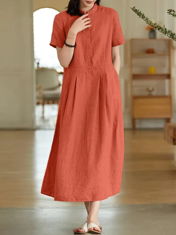 Abito elegante in cotone tinta unita da donna Femme 2022 Abito lungo bohemien primavera autunno ZANZEA Abiti casual a maniche lunghe oversize