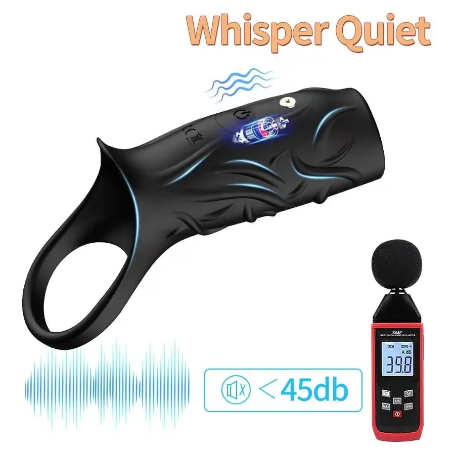 Vibrator Penis Sleeve Cock Ring Ejaculation Extender for Penis Testicles G Spot Stimulation Couples Adult Sex Toys for Men Women
