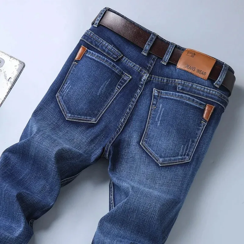 Men's New Korean Version Is Soft And Comfortable Stretch Regular Fit Jeans Fashion Casual Cotton Business Black Denim Pants — image 10