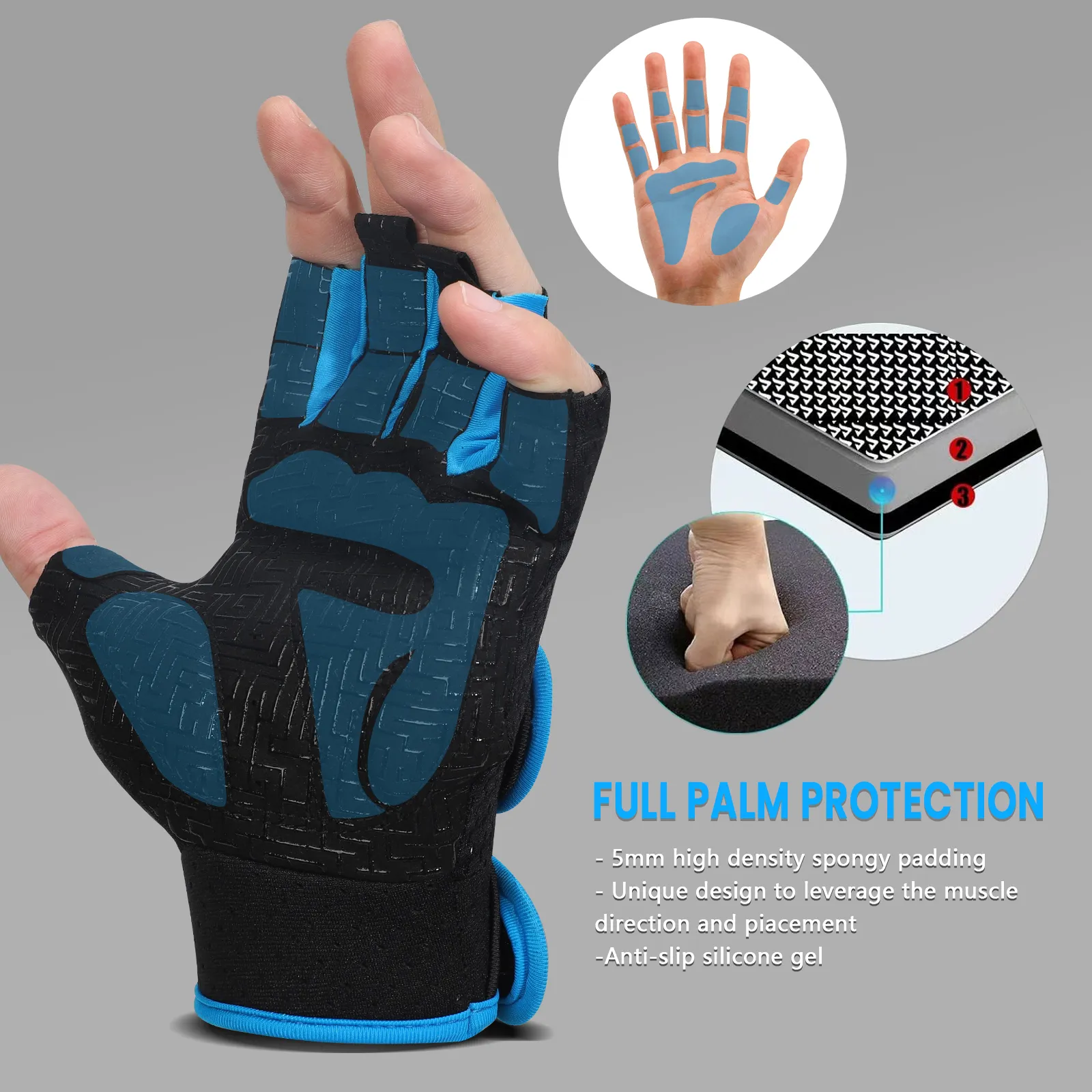 Gym Gloves Breathable Anti-slip Pull Ups Training Yoga Body-building Exercise Fitness Workout Weight Lifting Gloves Men — image 3