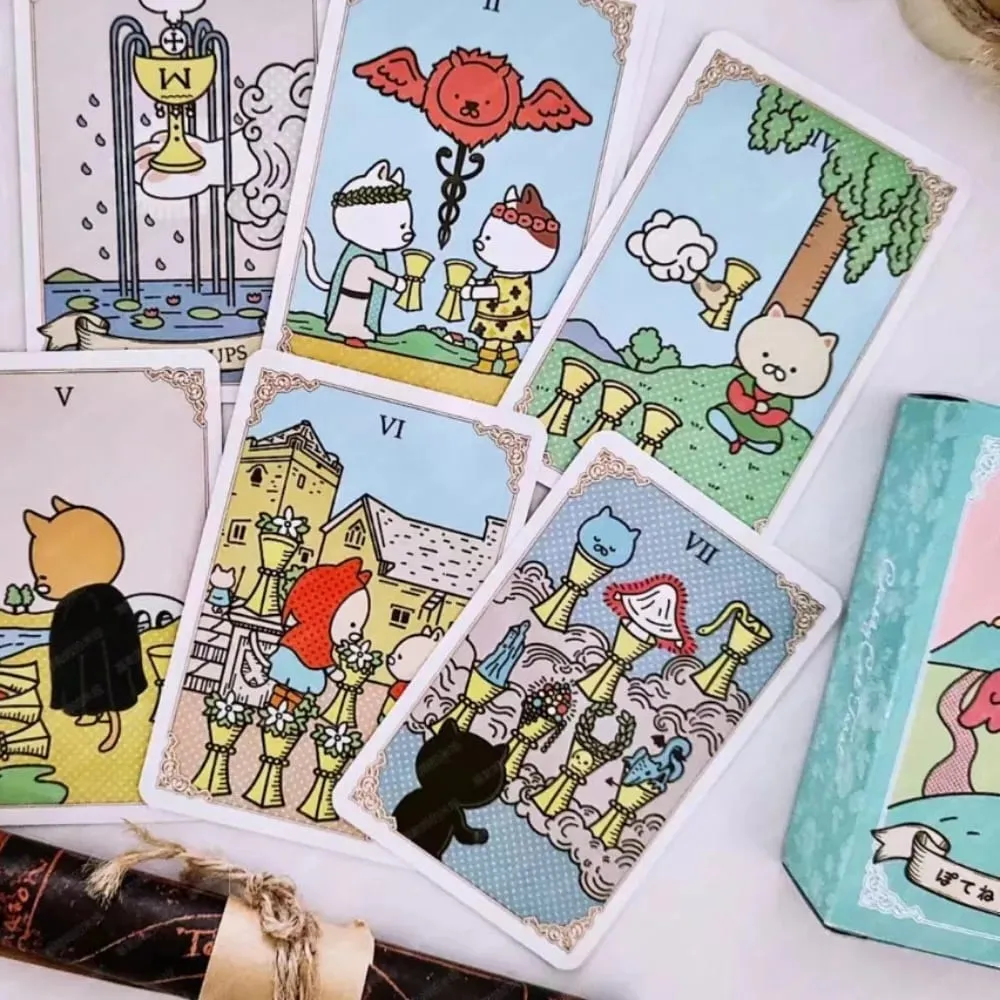 97 x 63 mm Potenko Tarot 78 Cute Cat Tarot Cards Adorable Deck for Beginners Portable Size — image 4