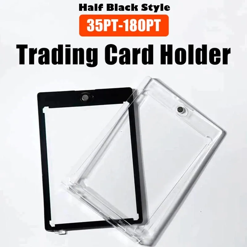 35-180PT Black Magnetic Trading Card Holders UV Protect For Sports Game Cards 100PT 130PT 180PT Material Jersey Card Case — image 2