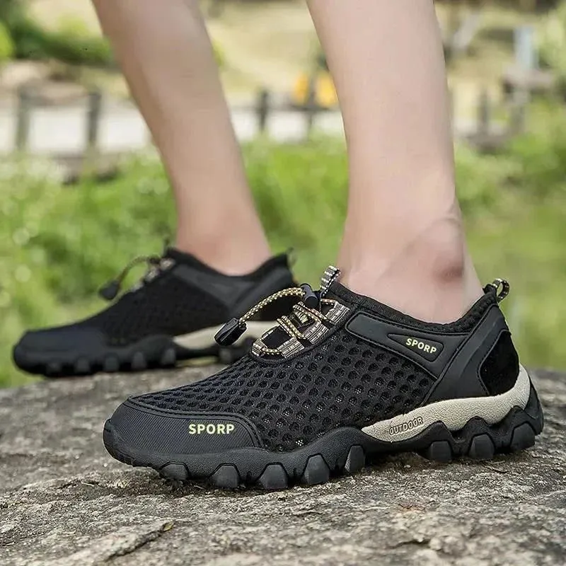 Men Sneakers Summer Wading Mesh Shoes Comfortable Slip on Outdoor Hiking Shoes Zapatos Hombre Casual Climbing Trekking Footwear — image 6