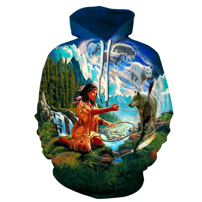 Fashionable 3D Printed Bohemian Pattern Men's Top Fashionable Men's Loose Large Sports Hoodie Street Retro Long Sleeve Hoodie — image 7