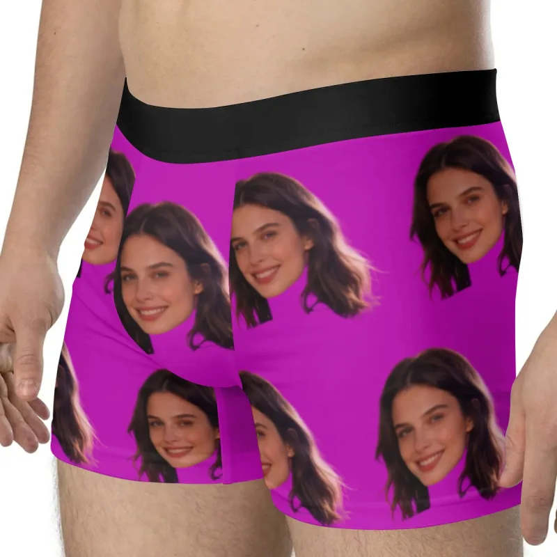 Foto del viso personalizzate, biancheria intima personalizzata, regalo di San Valentino da uomo con angoli piatti, per il marito, regalo di anniversario per il padre