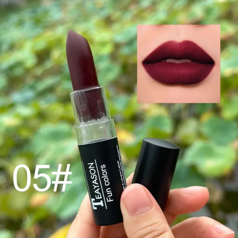 12 Color Lipstick Waterproof Long Lasting Clay Nude Lip Primer Concealer Lip Gloss Matte Gothic Black Makeup Halloween Lip Stick