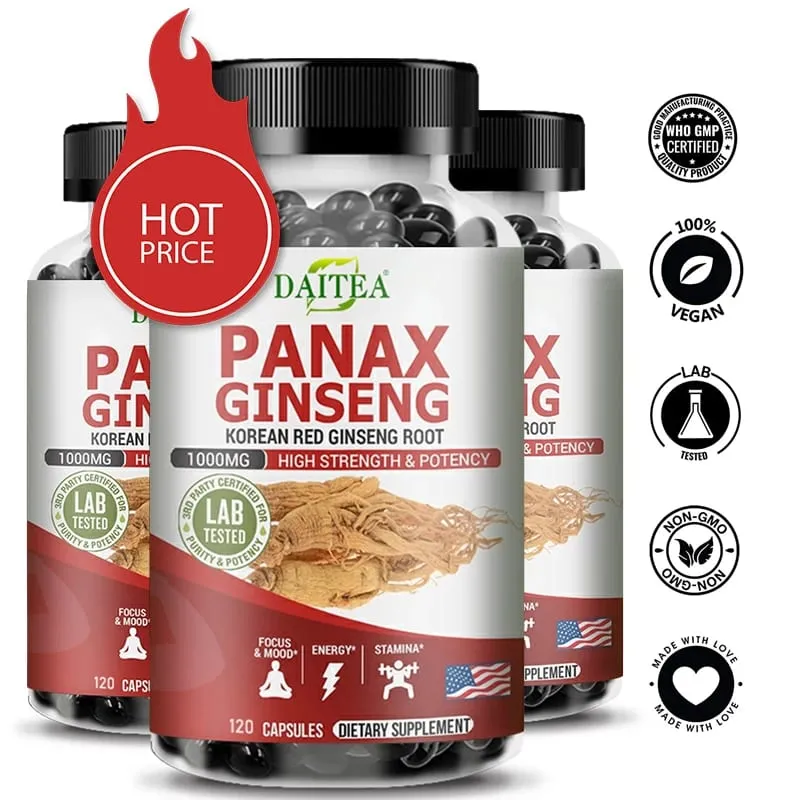 Ginseng Extract - Brain Booster for Memory and Focus Nitric Oxide Supplement Natural Energy Boost for Men and Women — image 1