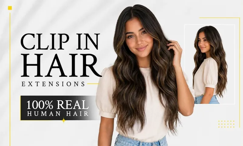 Sunmofavo Clip In Human Hair Extensions Straight Natural Light Brown Honey Ombre Balayage Black Hair Pieces For Women Full Head